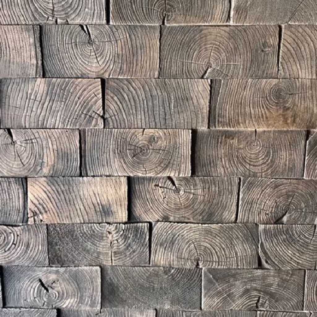 Bageni serisi, kütük uçlu dekoratif ahşap duvar paneli